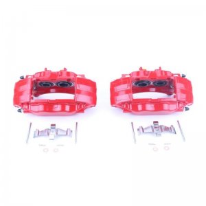 Subaru Impreza Brake Calipers - Front - PowerStop - High-Temp Red Powder Coated - Red - `04-`14
