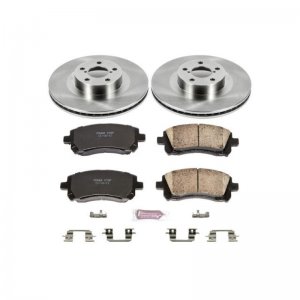 Subaru Impreza Brake Kit - Front - PowerStop - Autospecialty Rotors + Z17 Evolution Plus Ceramic Pads - `02-`03