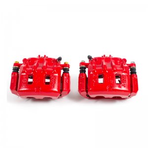 Subaru Impreza Brake Caliper (2) - Front - PowerStop - Red Powder Coated - Red - `02-`03