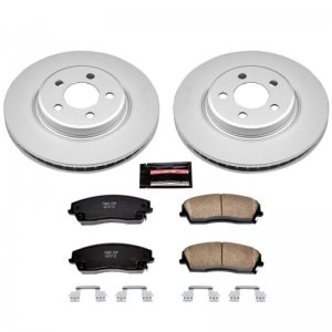 Dodge Challenger Brake Kit - Front - PowerStop - Genuine Geomet Coated Rotors + Z17 Low-Dust Ceramic Pads - `09-`20