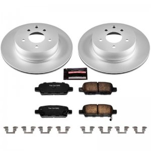 Nissan 350Z Brake Kit - Rear - PowerStop - Genuine Geomet Coated Rotors + Z17 Ceramic Pads - `06-`09