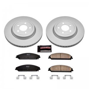 Dodge Challenger Brake Kit - Front - PowerStop - Genuine Geomet Coated Rotors + Z17 Ceramic Pads - `09-`21