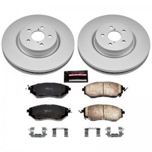 Subaru Forester Brake Kit - Front - PowerStop - Genuine Geomet Coated Rotors + Z17 Low-Dust Ceramic Pads - `14-`18