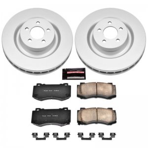 Dodge Challenger Brake Kit - Front - PowerStop - Geomet Coated Rotors + Z17 Low-Dust Ceramic Pads - `08-`21