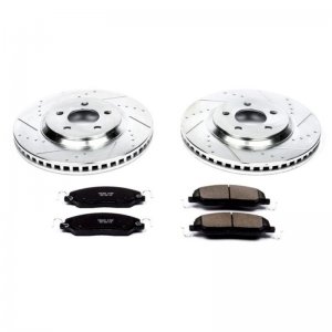 Ford Mustang Brake Kit - Front - PowerStop - Drilled & Slotted Rotors + Carbon-Fiber Ceramic Pads - `05-`10