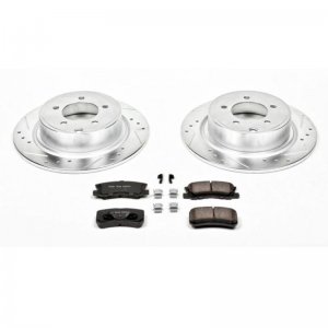 Mitsubishi Lancer Brake Kit - Rear - PowerStop - Drilled & Slotted Rotors + Carbon-Fiber Ceramic Pads - `08-`16