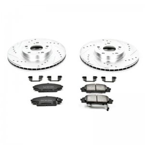 Acura RSX Brake Kit - Front - PowerStop - Drilled & Slotted Rotors + Carbon-Fiber Ceramic Pads - `02-`06