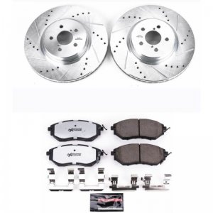 Subaru Forester Brake Kit - Front - PowerStop - Drilled & Slotted Rotors + Carbon-Fiber Ceramic Pads - `14-`18