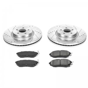 Subaru Forester Brake Kit - Front - PowerStop - Drilled & Slotted Rotors + Carbon-Fiber Ceramic Pads - `14-`18