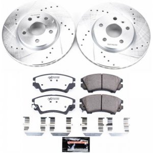 Chevrolet Camaro Brake Kit - Front - PowerStop - Drilled & Slotted Rotors + Carbon-Fiber Ceramic Pads - `10-`15