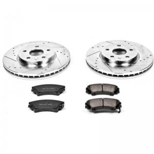 Chevrolet Camaro Brake Kit - Front - PowerStop - Drilled & Slotted Rotors + Carbon-Fiber Ceramic Pads - `10-`15