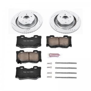 Nissan 350Z Brake Kit - Rear - PowerStop - Drilled & Slotted Rotors + Carbon-Fiber Ceramic Pads - 2009