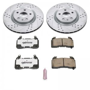 Chevrolet Camaro Brake Kit - Front - PowerStop - Drilled & Slotted Rotors + Carbon-Fiber Ceramic Pads - `10-`15