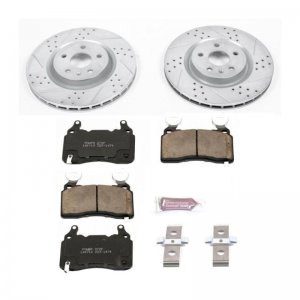 Chevrolet Camaro Brake Kit - Front - PowerStop - Drilled & Slotted Rotors + Carbon-Fiber Ceramic Pads - `10-`15