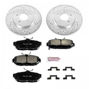Ford Mustang Brake Kit - Rear - PowerStop - Drilled & Slotted Rotors + Carbon-Fiber Ceramic Pads - 2012