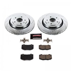 Chevrolet Camaro Brake Kit - Rear - PowerStop - Drilled & Slotted Rotors + Carbon-Fiber Ceramic Pads - `16-`21