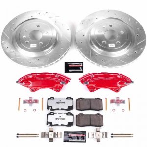 Chevrolet Camaro Brake Kit - Rear - PowerStop - Drilled & Slotted Rotors + Carbon-Fiber Ceramic Pads + Powder Coated Calipers - `10-`15