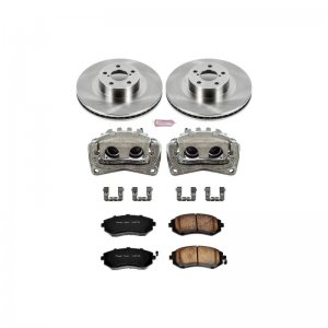 Subaru Forester Brake Kit - Front - PowerStop - Autospecialty Rotors + Evolution Ceramic Pads + Non-coated Calipers - `03-`08