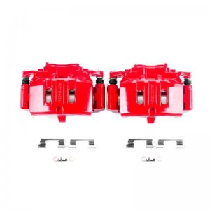 Ford Mustang Brake Caliper (2) - Front - PowerStop - Red Powder Coated - Red - `15-`22