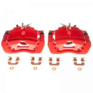 Ford Mustang Brake Calipers (2) - Rear - PowerStop - Red Powder Coated - Red - `15-`19