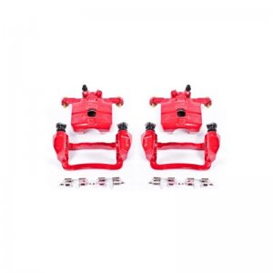 Subaru Forester Brake Calipers - Rear - PowerStop - Red Powder Coated, Floating Caliper with Bracket - Red - `04-`08