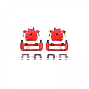 Nissan 350Z Brake Calipers (2) - Front - PowerStop - Floating Caliper with Bracket - Red - `03-`05