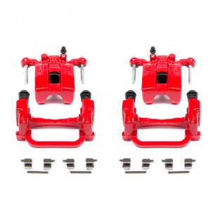 Nissan 350Z Brake Calipers - Rear - PowerStop - Floating Caliper with Bracket, High-Temp Red Powder Coated - Red - `05-`09