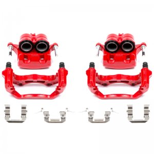Nissan 350Z Brake Calipers - Front - PowerStop - Red Powder Coated - Red - `06-`09