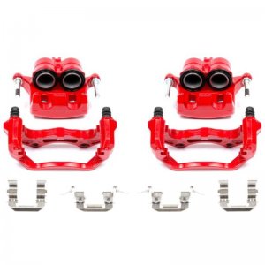 Nissan 350Z Brake Calipers - Front - PowerStop - Red Powder Coated - Red - `06-`09