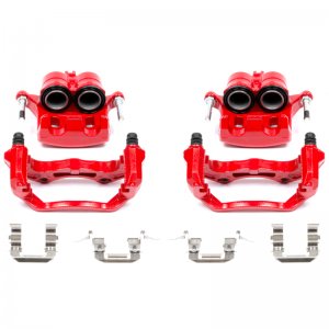 Nissan 350Z Brake Calipers - Front - PowerStop - Red Powder Coated - Red - `06-`09