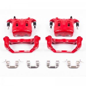 Nissan 370Z Calipers - Front - PowerStop - High-Temp Red Powder Coated - Red - `09-`20