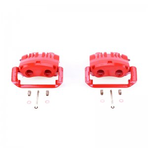 Ford Mustang Brake Calipers (2) - Front - PowerStop - Red Powder Coated - Red - 2004
