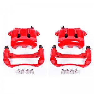 Ford Mustang Brake Calipers - Front - PowerStop - Red Powder Coated - Red - `05-`10
