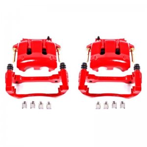 Ford Mustang Brake Calipers - Front - PowerStop - High-Temp Red Powder Coated - Red - `05-`14