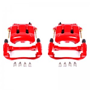 Ford Mustang Brake Calipers - Front - PowerStop - High-Temp Red Powder Coated - Red - `05-`14