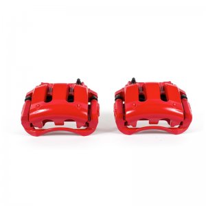 Ford Mustang Brake Calipers - Front - PowerStop - Red Powder Coated Calipers - Red - `11-`14