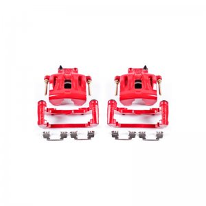 Dodge Challenger Brake Calipers - Front - PowerStop - Floating Caliper with Bracket - Red - `09-`11