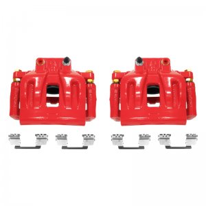 Dodge Charger Brake Calipers - Front - PowerStop - Floating Caliper with Bracket, High-Temp Red Powder Coated - Red - `12-`21