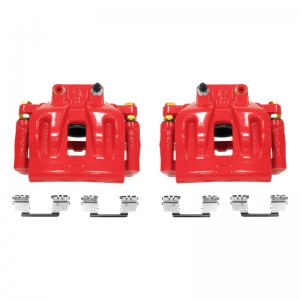 Dodge Charger Brake Calipers - Front - PowerStop - Floating Caliper with Bracket, High-Temp Red Powder Coated - Red - `12-`21