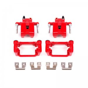Dodge Challenger Brake Calipers - Rear - PowerStop - Red Powder Coated with Brackets - Red - `09-`18