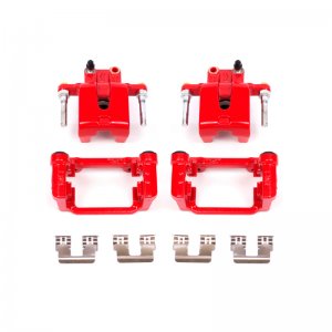Dodge Charger Brake Calipers - Rear - PowerStop - Red Powder Coated with Brackets - Red - `06-`20