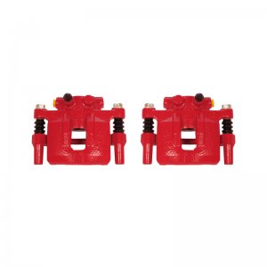 Mitsubishi Lancer Brake Calipers - Rear - PowerStop - High-Temp Red Powder Coated, Floating Caliper with Bracket - Red - `08-`09
