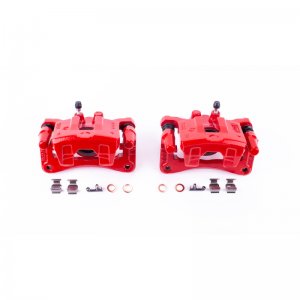 Mitsubishi Lancer Brake Calipers - Rear - PowerStop - Performance Caliper Set with Brackets - Red - `13-`16