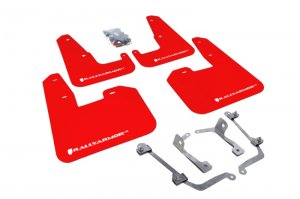 Subaru WRX Mud Flaps - Rally Armor - UR with White Logo - Red - `11-`14