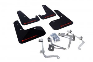 Subaru WRX Mud Flaps - Rally Armor - UR Black Flap/Red Logo - Black - `11-`14