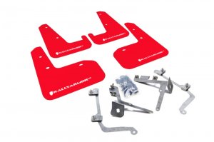 Subaru WRX Mud Flap - Rally Armor - UR Series with White Logo - Red - `11-`14