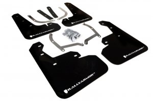 Subaru Impreza Mud Flap Kit - Front + Rear - Rally Armor - UR Premium Urethane - Black/White - `17-`23