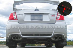 Subaru WRX Mud Flaps - Rally Armor - UR Black Flap/Red Logo - Black - `11-`14