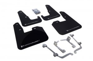 Subaru WRX Mud Flap Kit - Rally Armor - UR Mud Flap w/Silver Logo - Black - `11-`14