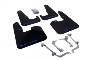 Subaru WRX Mud Flap Kit - Front + Rear - Rally Armor - UR - Black/Blue Logo - `11-`14